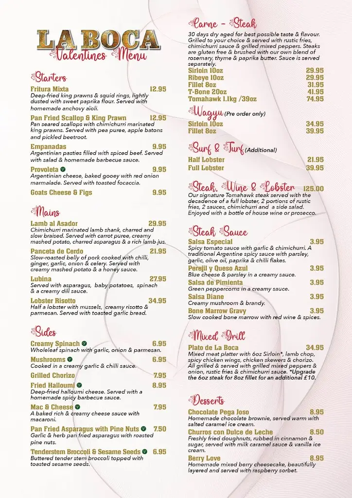Menu_La Boca Restaurant_Doncaster_image_1