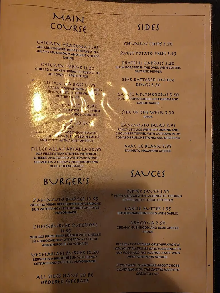 Menu_Zammuto Steak and Grill House_Doncaster_image_1