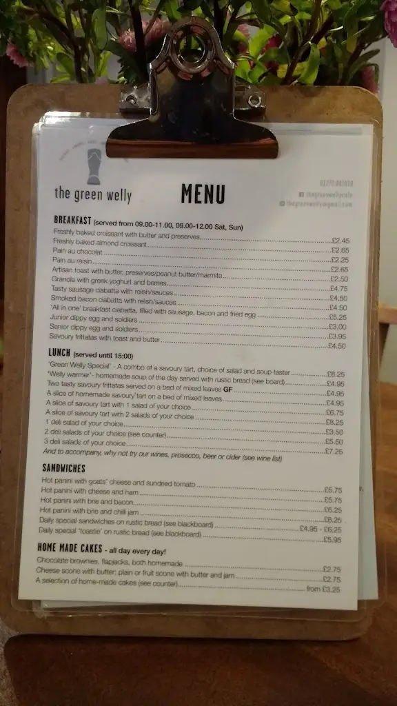 Menu_The Green Welly_Ditchling_image_2
