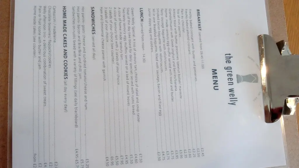 Menu_The Green Welly_Ditchling_image_3