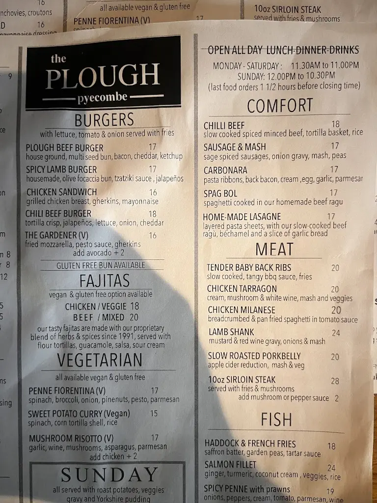 Menu_The Plough Pyecombe_Ditchling_image_4