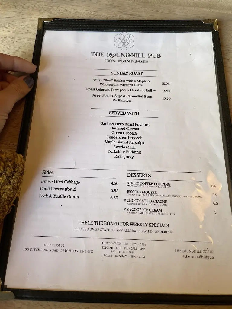 Menu_The Roundhill Pub_Ditchling_image_2