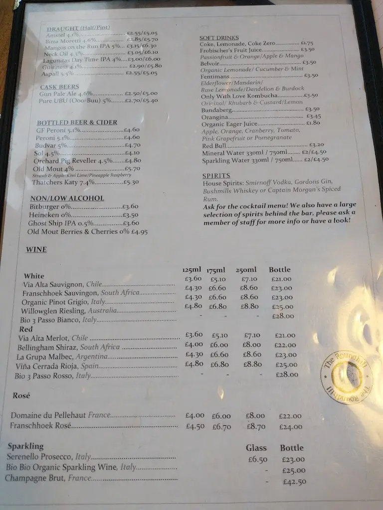 Menu_The Roundhill Pub_Ditchling_image_4