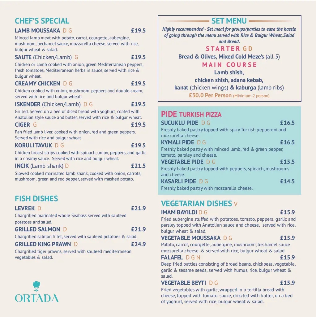 Menu_Ortada Mediterranean Turkish Grill Restaurant Dorridge_Dorridge_image_1