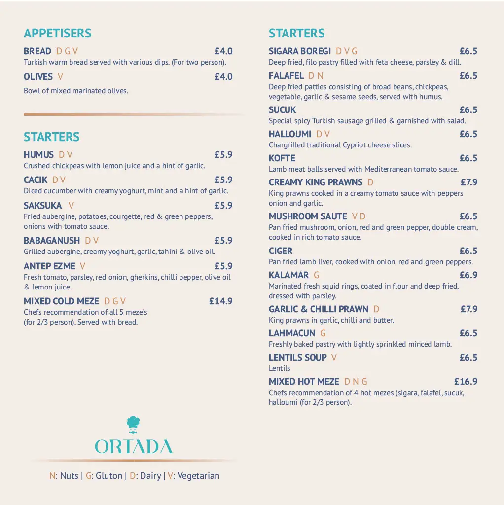 Menu_Ortada Mediterranean Turkish Grill Restaurant Dorridge_Dorridge_image_4