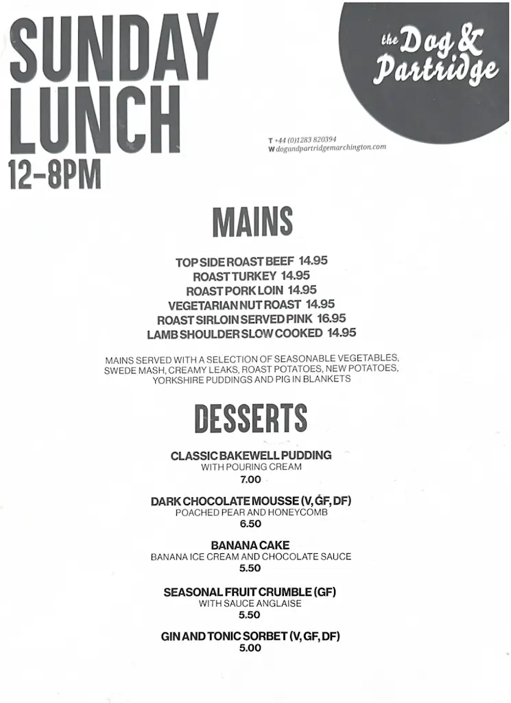 Menu_The Dog & Partridge Marchington_Doveridge_image_2