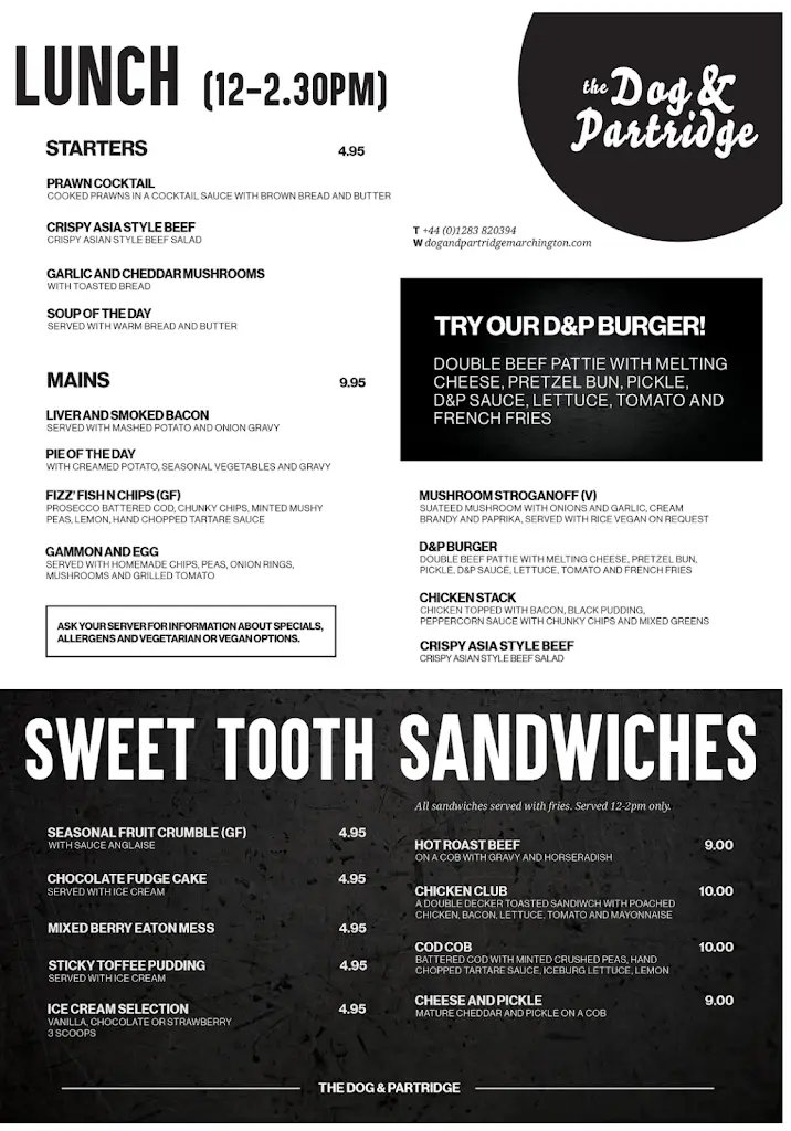 Menu_The Dog & Partridge Marchington_Doveridge_image_3