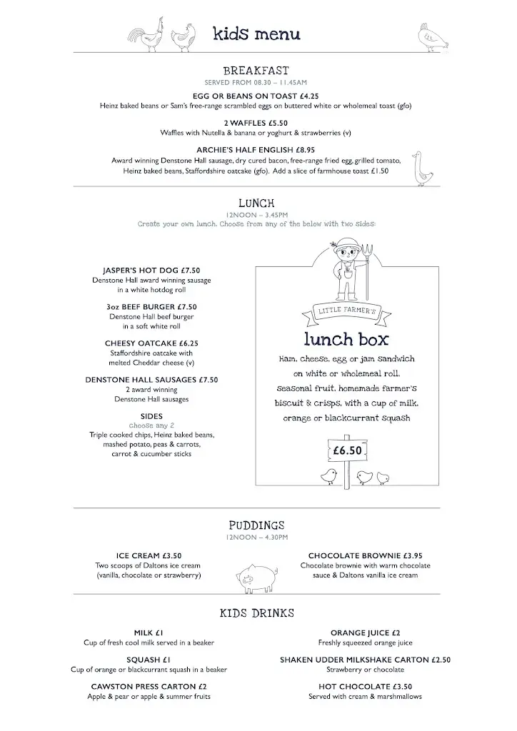 Menu_Denstone Hall Farm Shop & Café_Doveridge_image_1