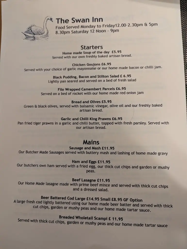 Menu_The Swan Inn_Draycott_image_2