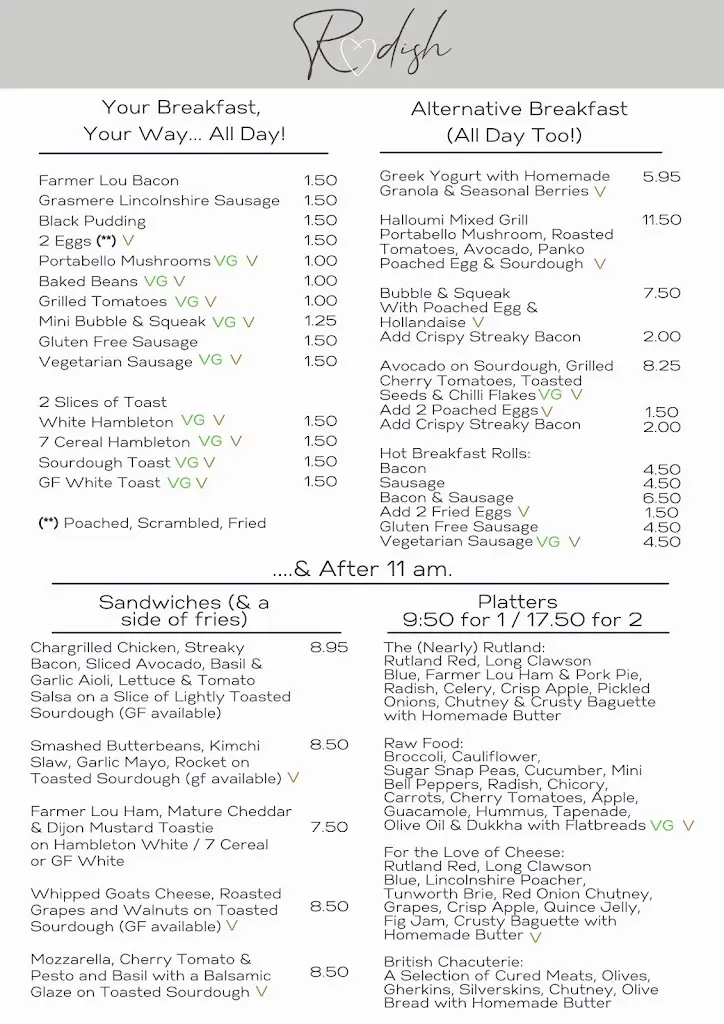 Menu_Radish Restaurant_District of Rutland_image_1