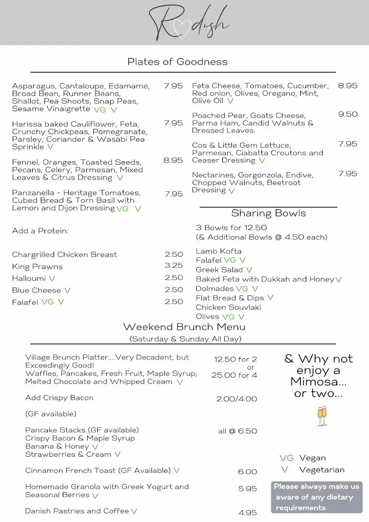 Menu_Radish Restaurant_District of Rutland_image_2