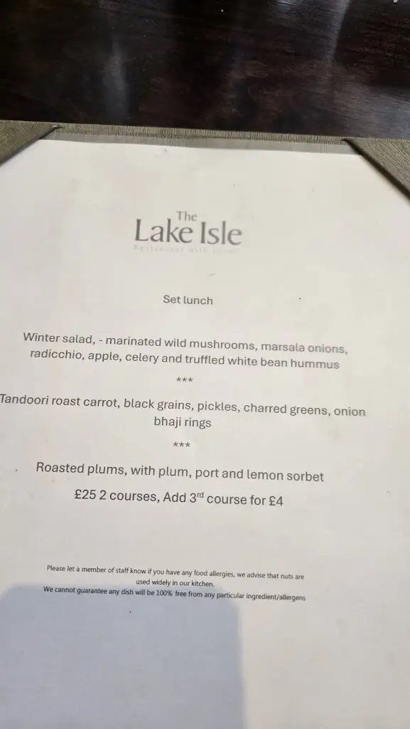 Menu_The Lake Isle Restaurant with Rooms_District of Rutland_image_1
