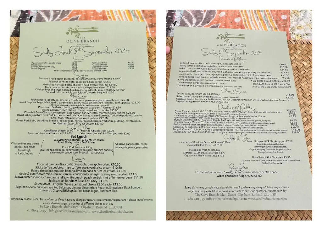 Menu_The Olive Branch Country Inn, Rutland_District of Rutland_image_1