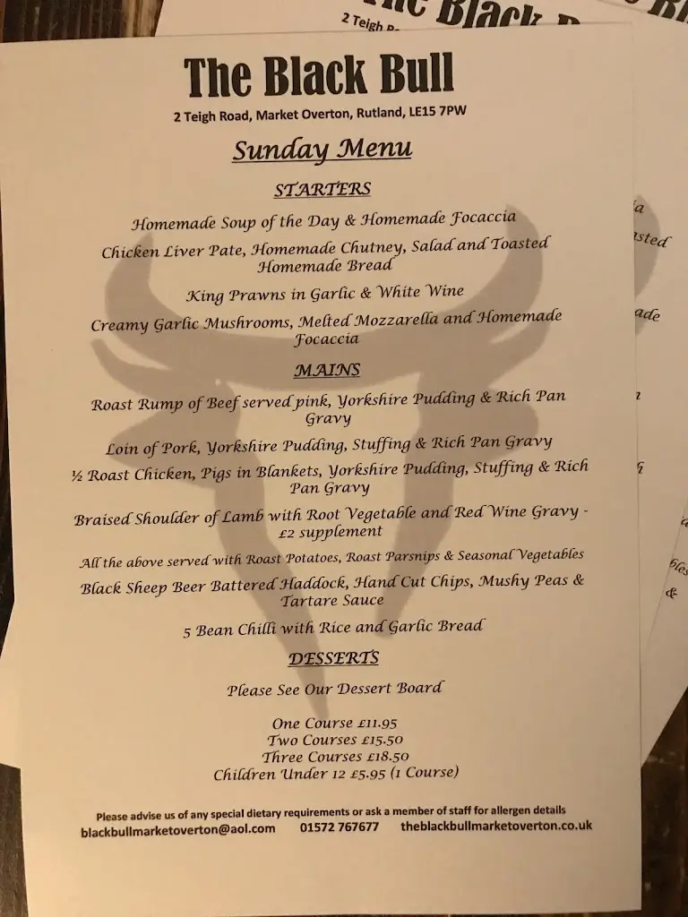 Menu_Black Bull Inn_District of Rutland_image_3
