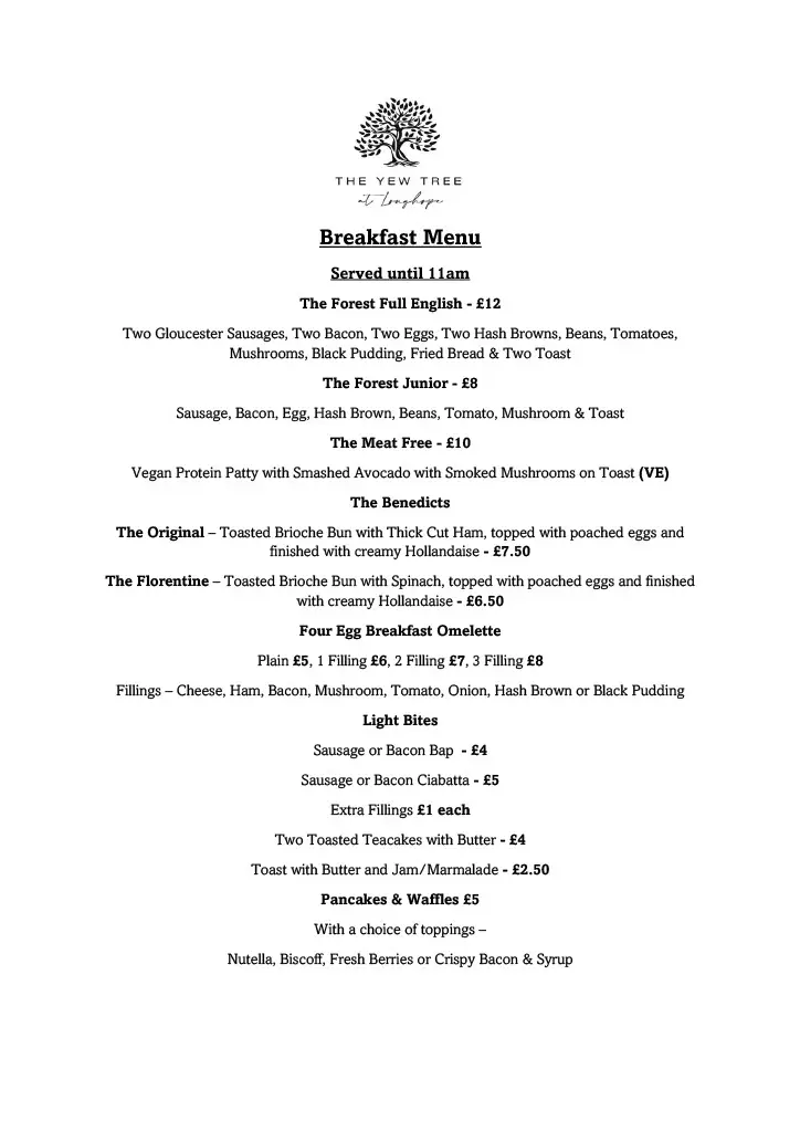 Menu_The Yew Tree at Longhope_Drybrook_image_1