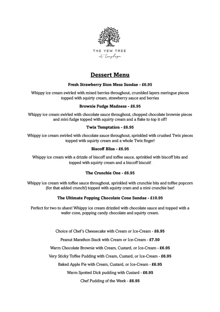 Menu_The Yew Tree at Longhope_Drybrook_image_2