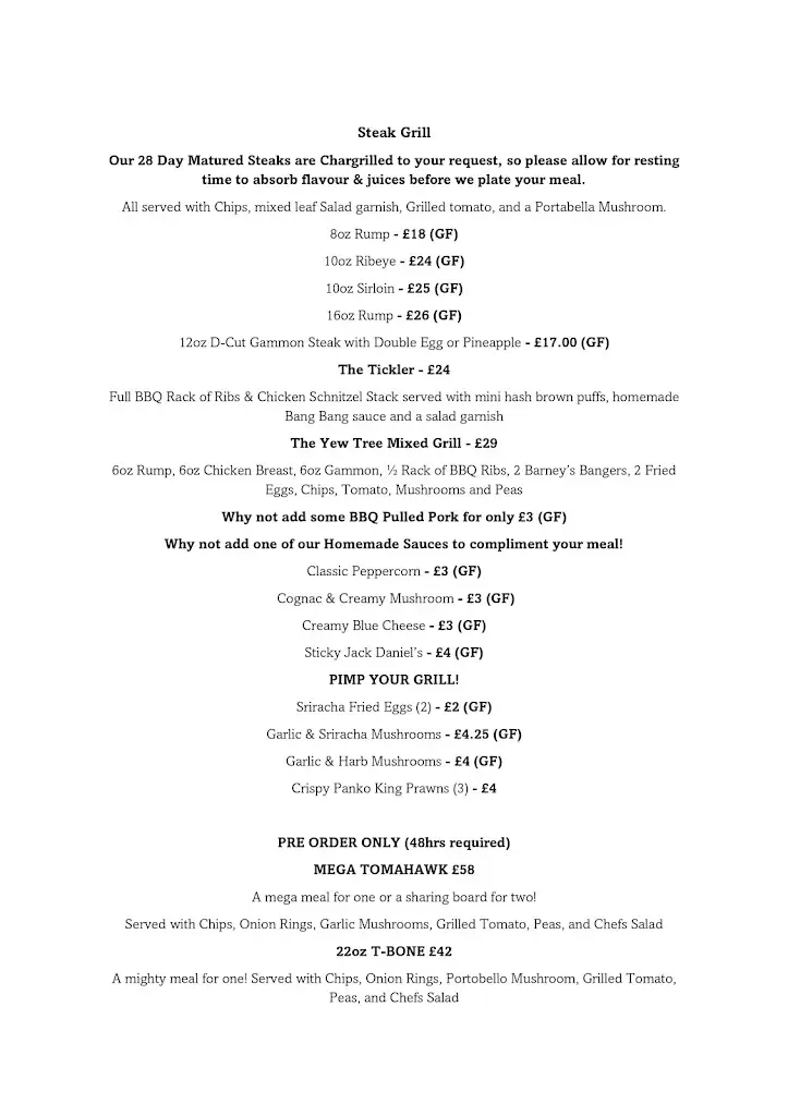 Menu_The Yew Tree at Longhope_Drybrook_image_3