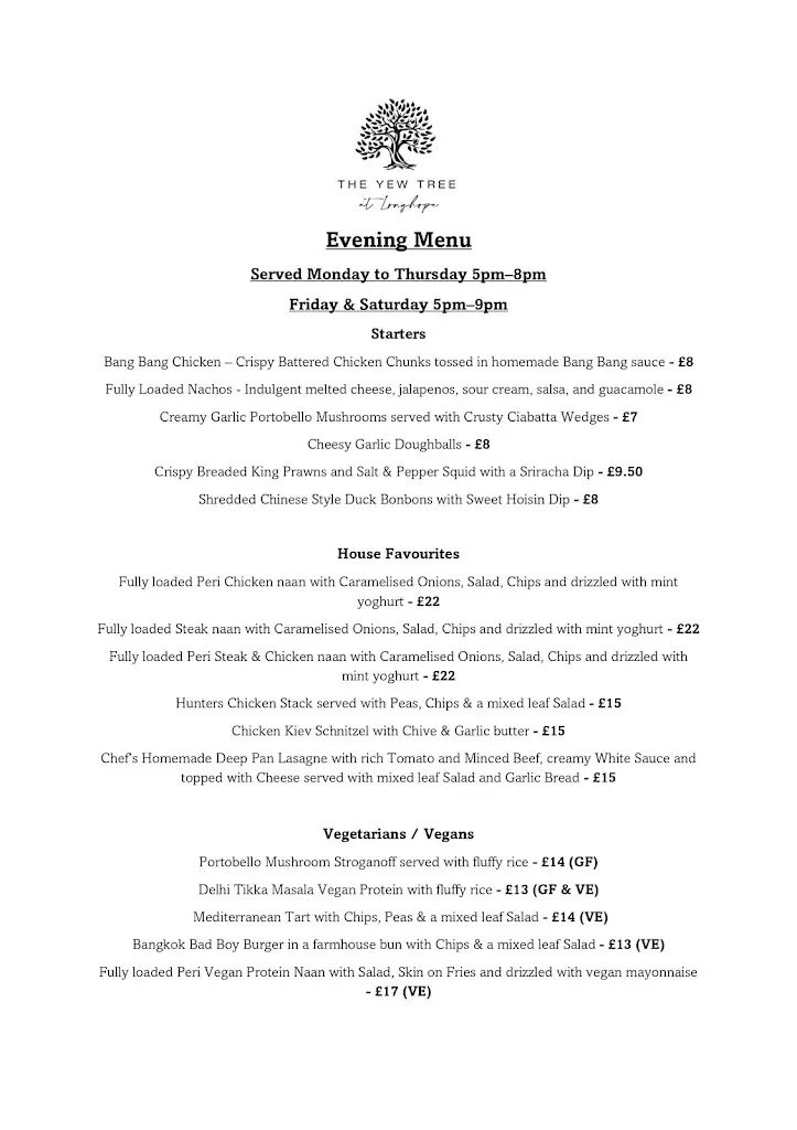 Menu_The Yew Tree at Longhope_Drybrook_image_4