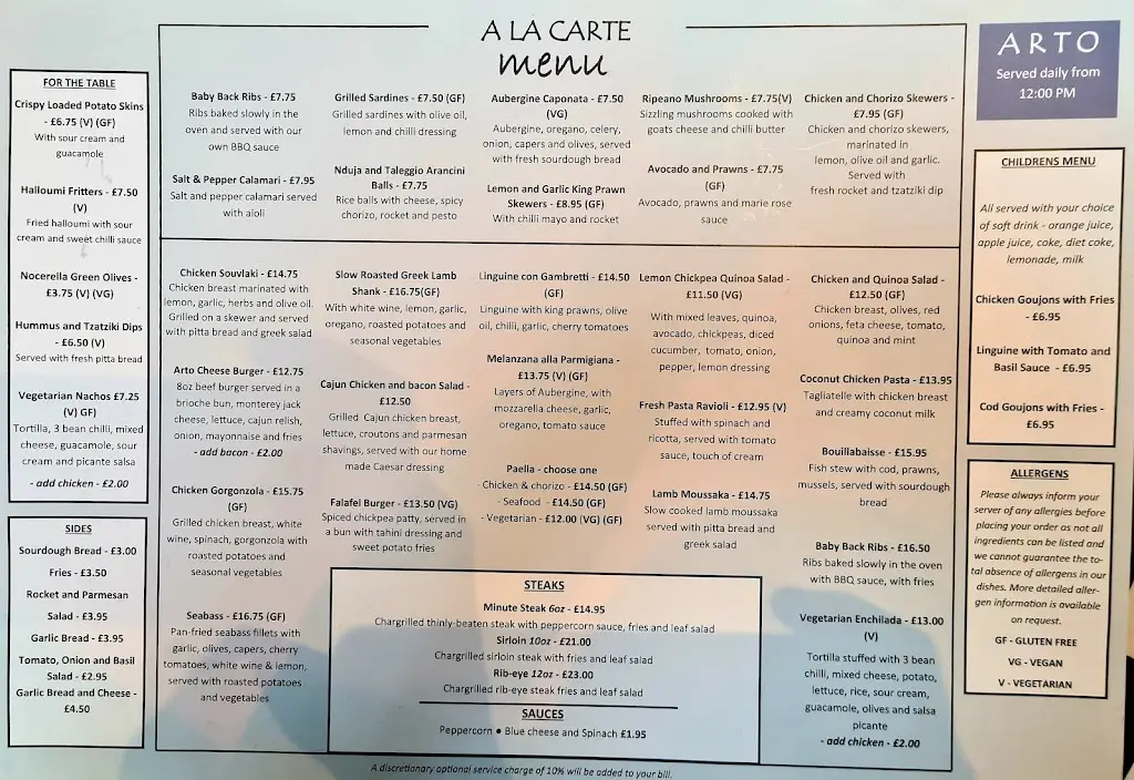 Menü_Arto Restaurant_Dorking_Bild_1