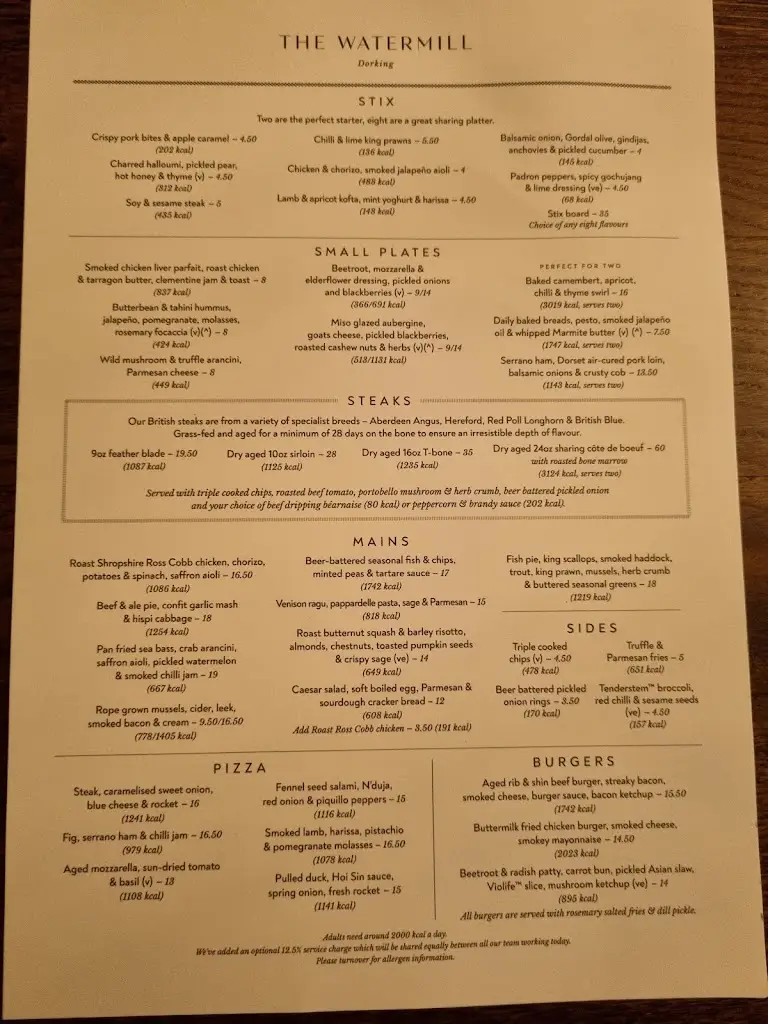 Menu_The Watermill_Dorking_image_1