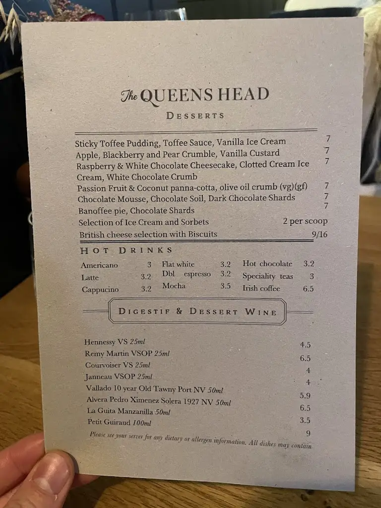 Menu_The Queen's Head_Dorking_image_2