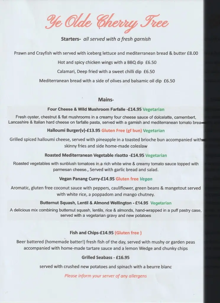 Menu_Ye Olde Cherry Tree, Little Oakley_Dovercourt_imagen_4