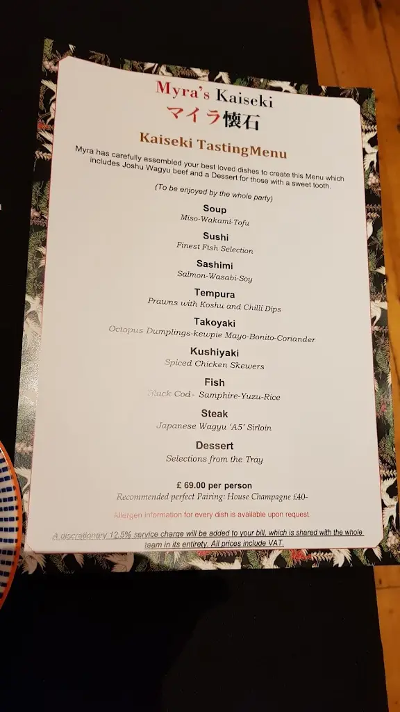 Menu_Myra's Korean and Japanese Restaurant_Dorchester_image_4