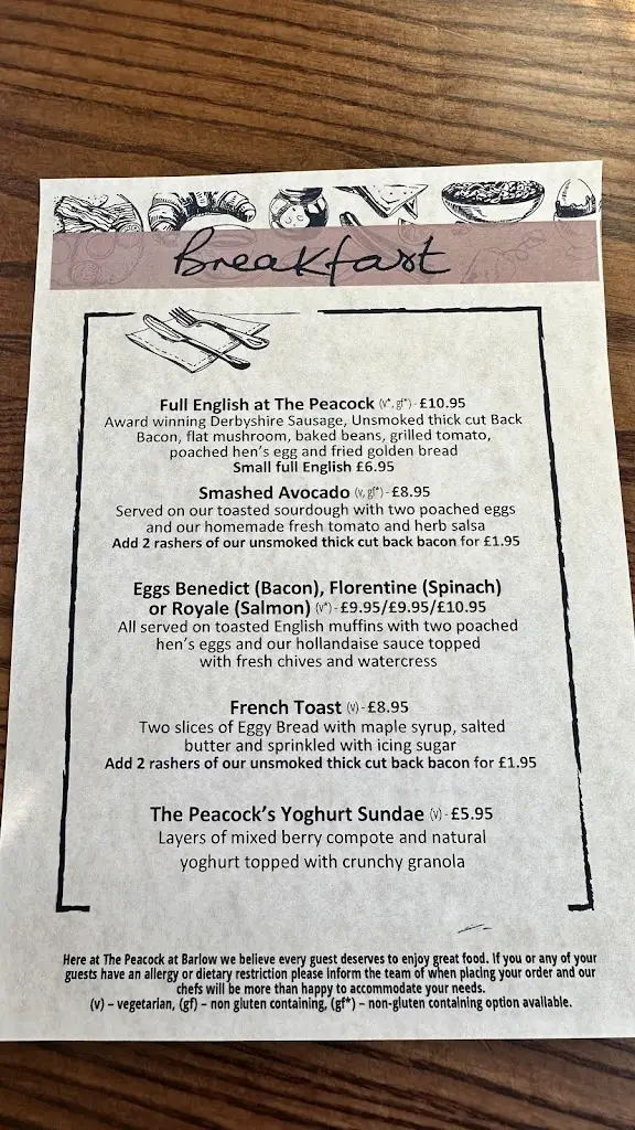 Menu_The Peacock At Barlow_Dronfield_image_3