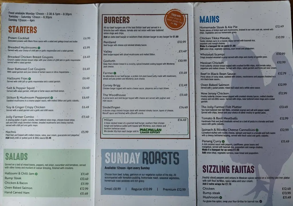 Menu_The Jolly Farmer_Dronfield_immagine_1