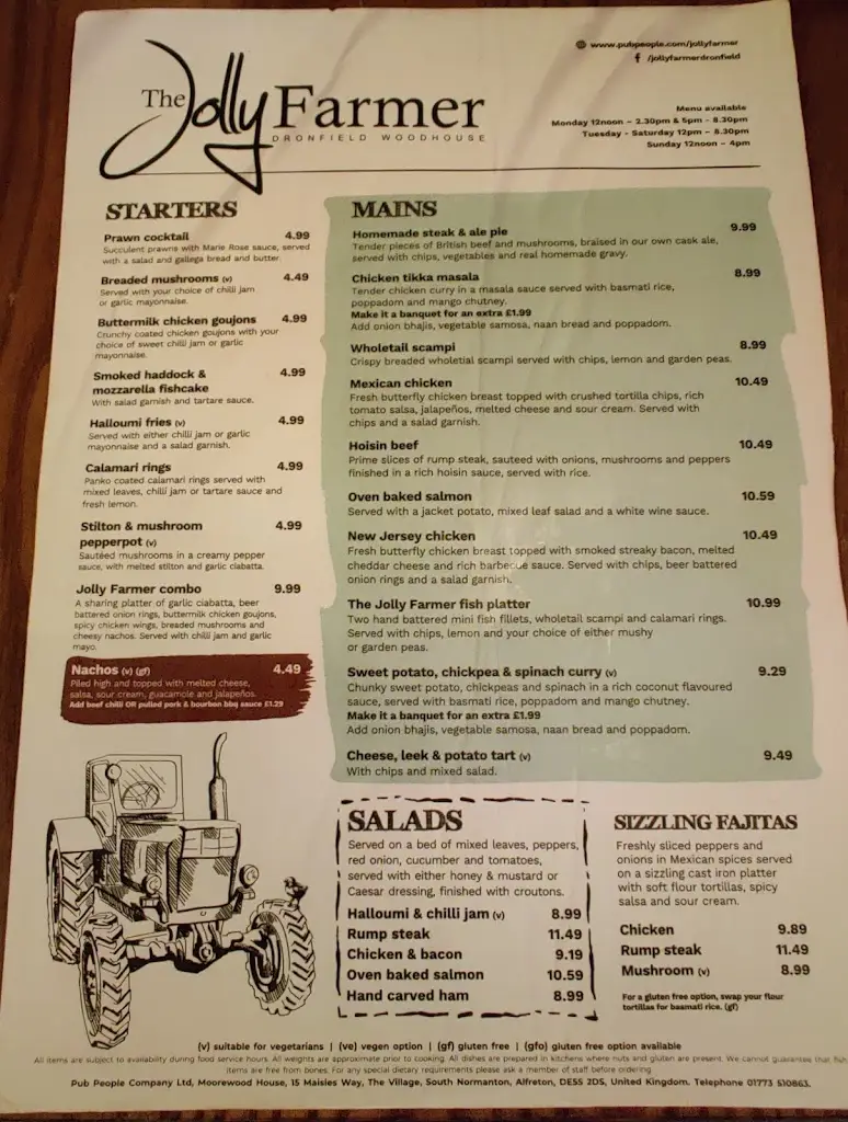 Menu_The Jolly Farmer_Dronfield_immagine_4