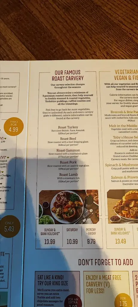 Menu_Toby Carvery Dronfield_Dronfield_imagen_1