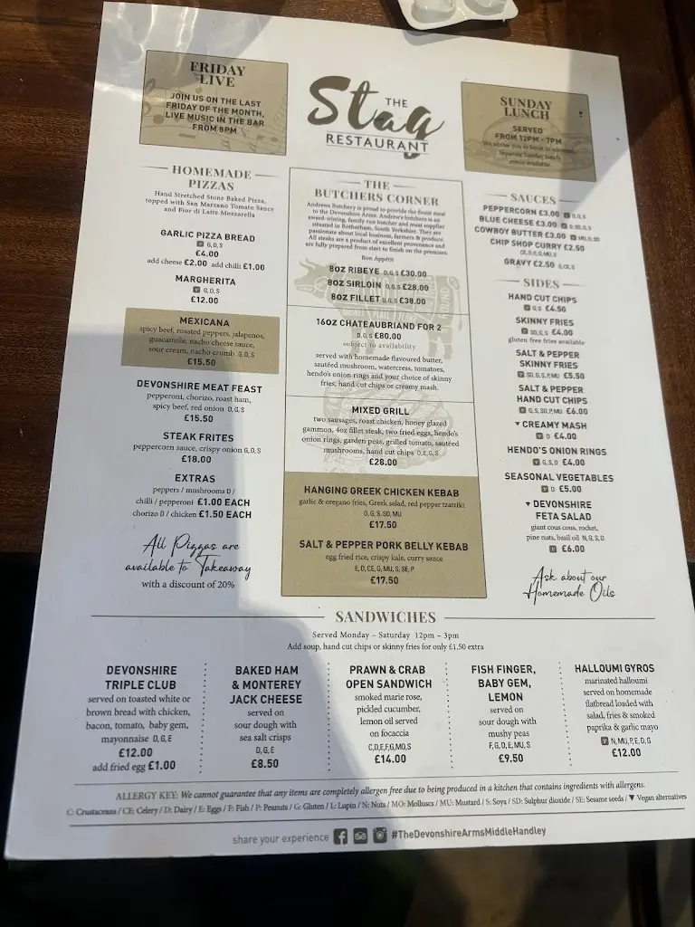 Menu_The Devonshire Arms._Dronfield_image_4