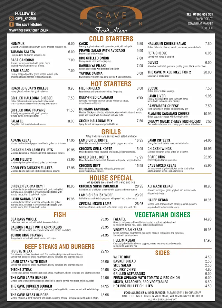 Menu_The Cave Restaurant_Downham Market_image_1