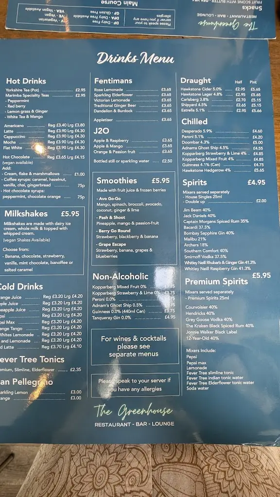Menu_The Greenhouse_Downham Market_immagine_1