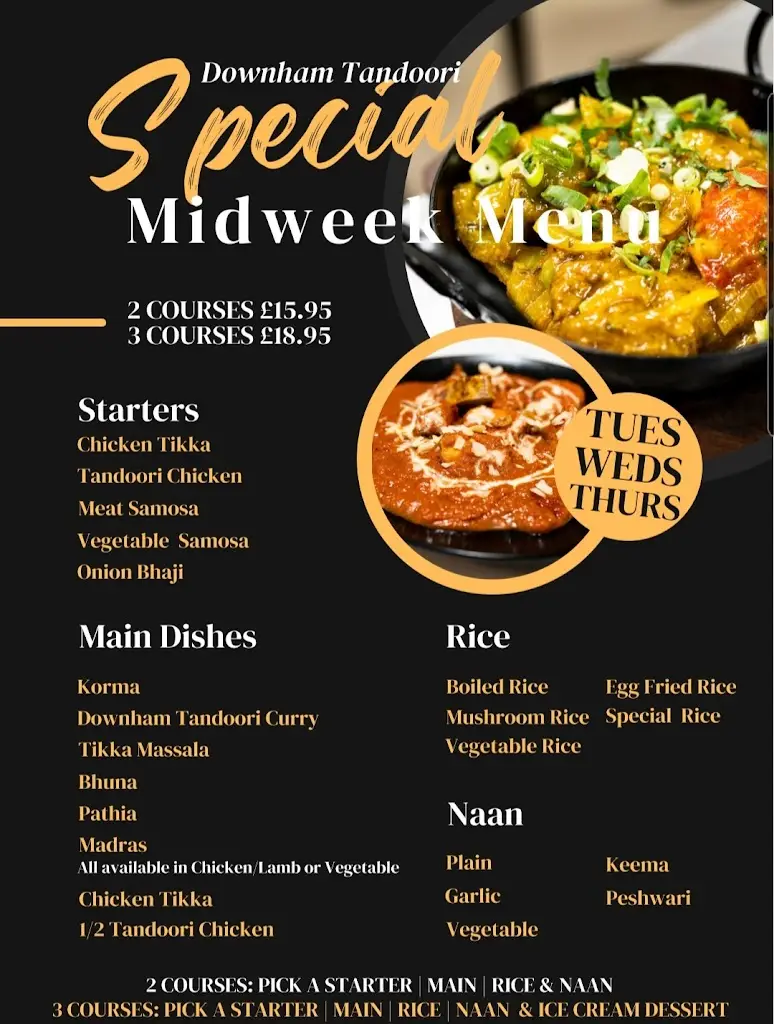 Menu_Downham Tandoori Restaurant_Downham Market_image_1