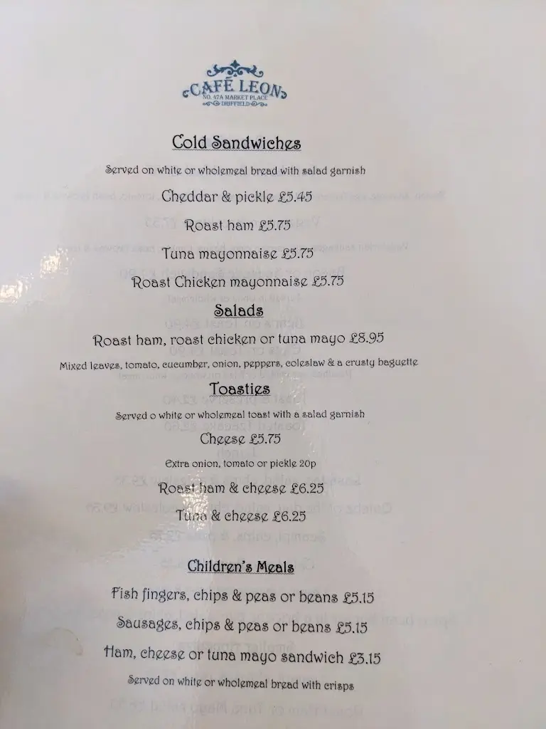 Menu_Café Leon, Driffield_Driffield_image_3