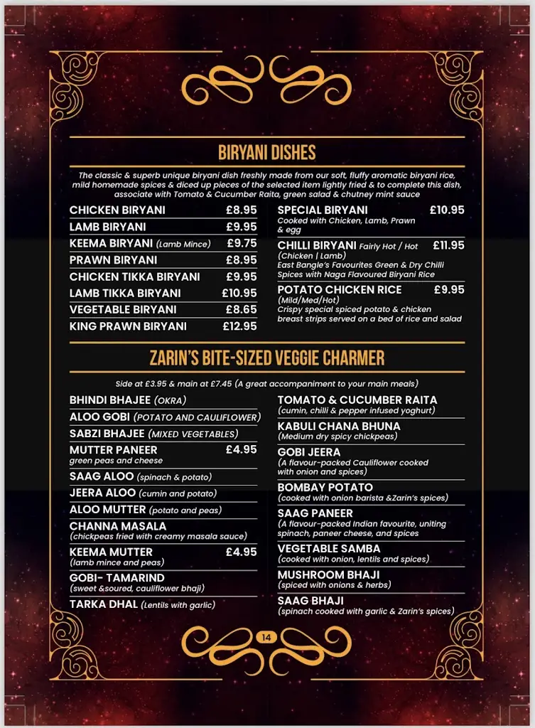 Menu_Zarin's Lounge_Driffield_image_3