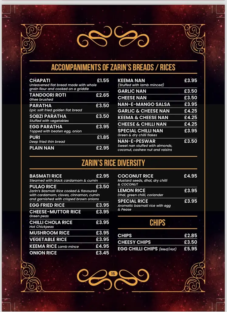 Menu_Zarin's Lounge_Driffield_image_4