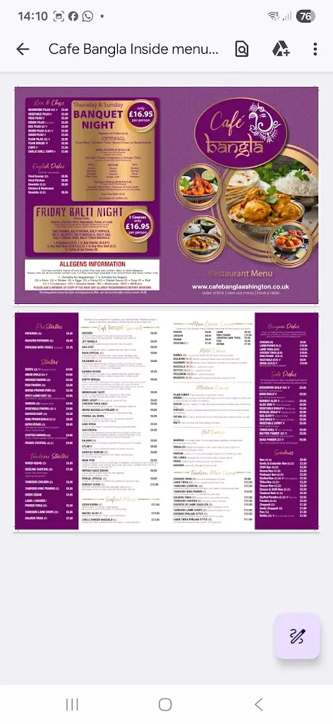 Menu_Cafe Bangla_Ashington_image_1