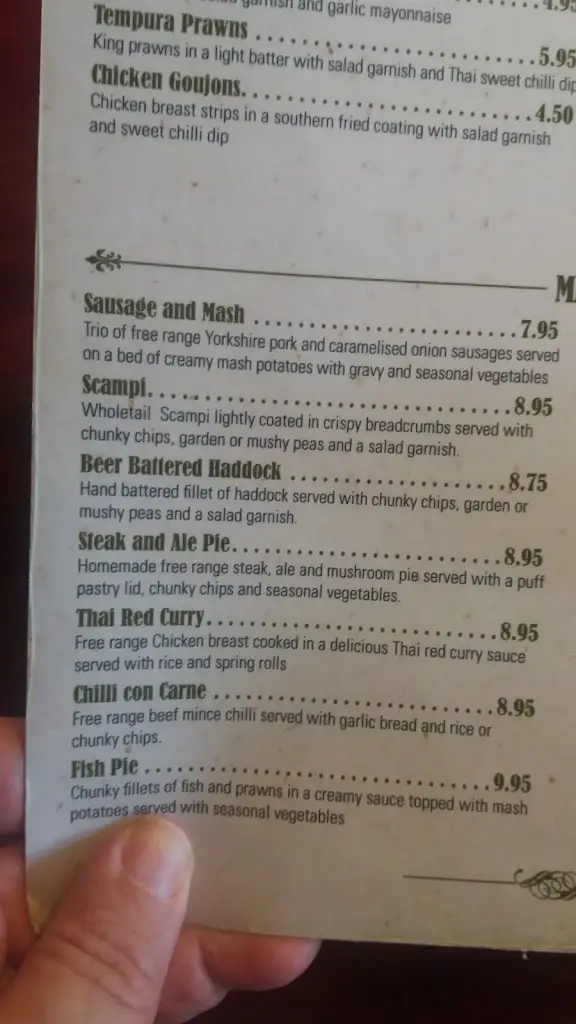 Menu_The Cross Keys, Dunnington_Dunnington_image_2