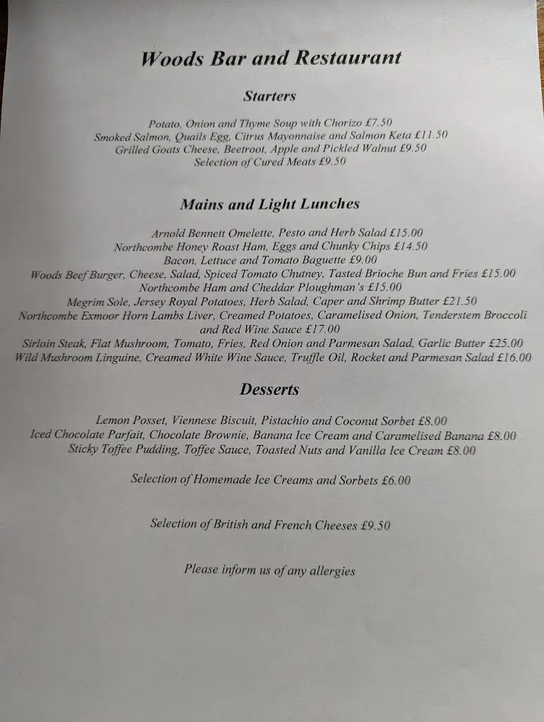Menu_Woods Bar & Restaurant_Dulverton_image_4