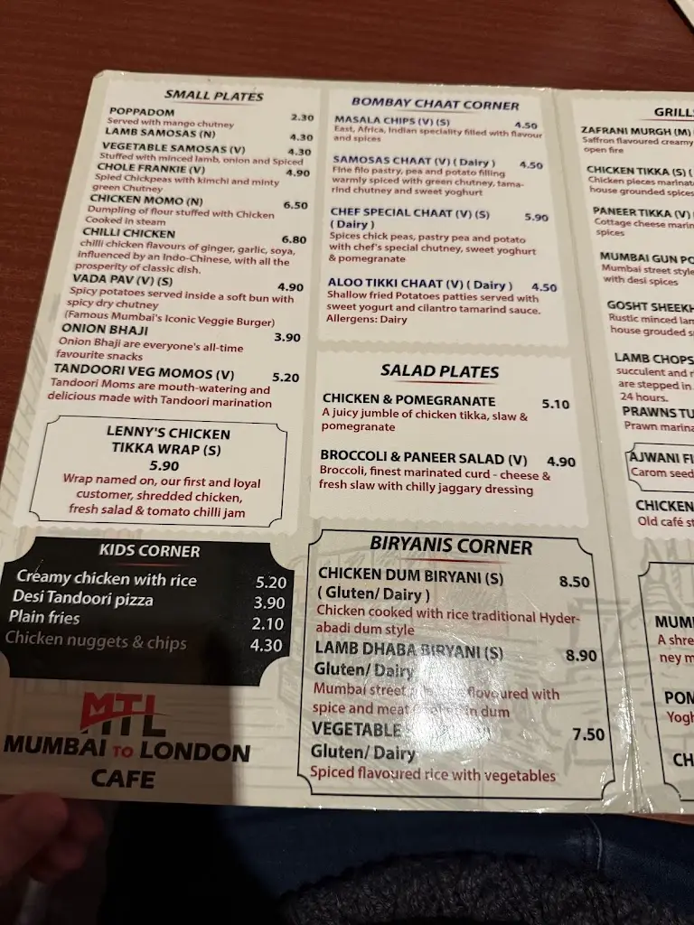 Menu_Mumbai to London Cafe Restaurant, Droylsden, Manchester_Droylsden_image_1