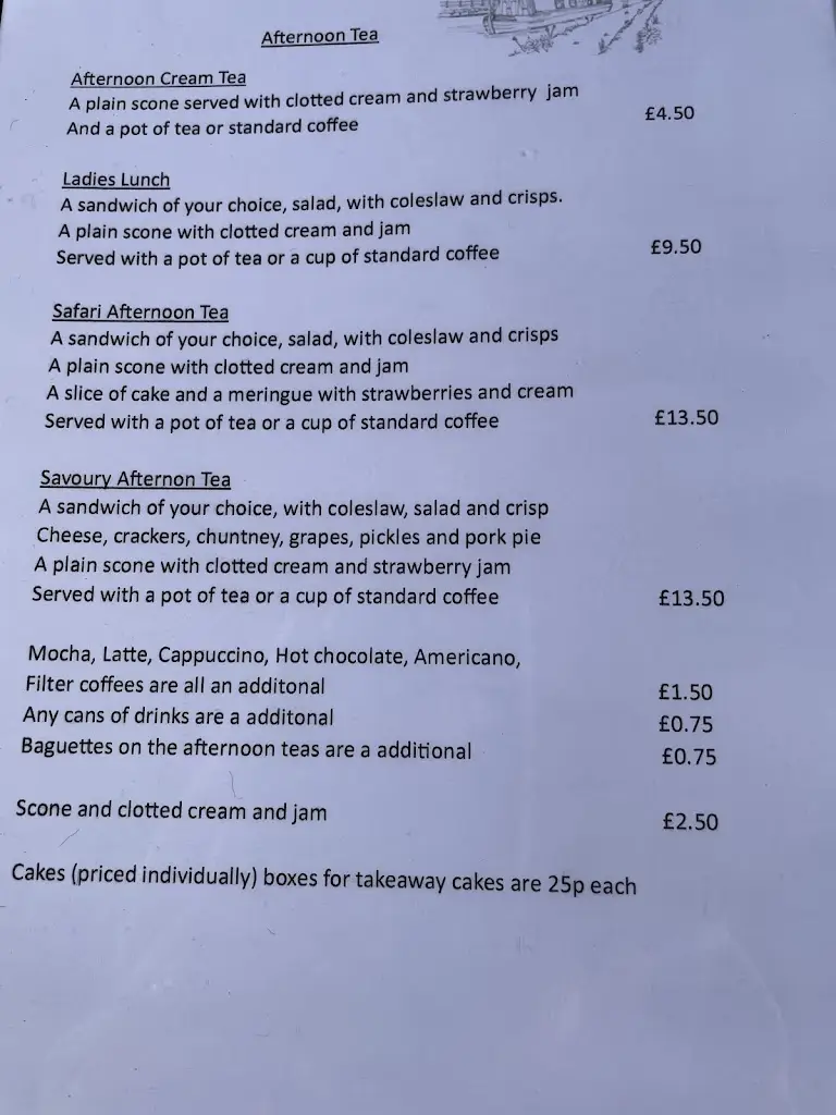 Menu_Safari narrow boat tearoom_Droylsden_image_1