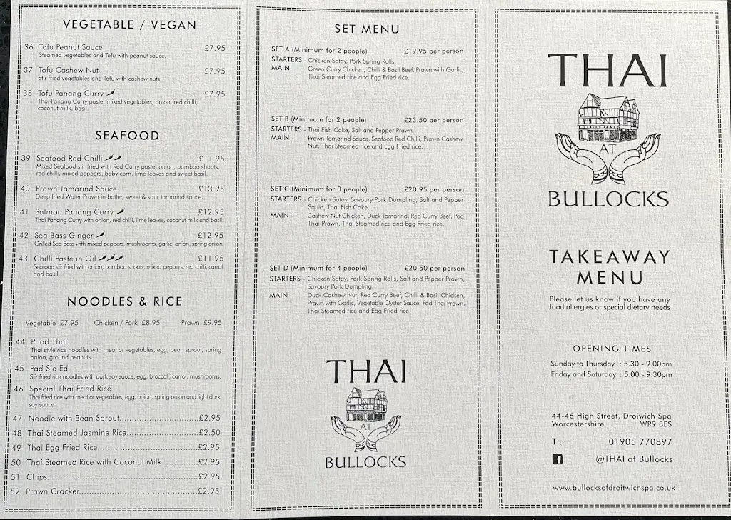 Menu_Thai at Bullocks Bistro & Bar_Droitwich_image_2
