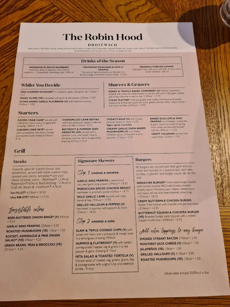 Menu_The Robin Hood_Droitwich_image_2