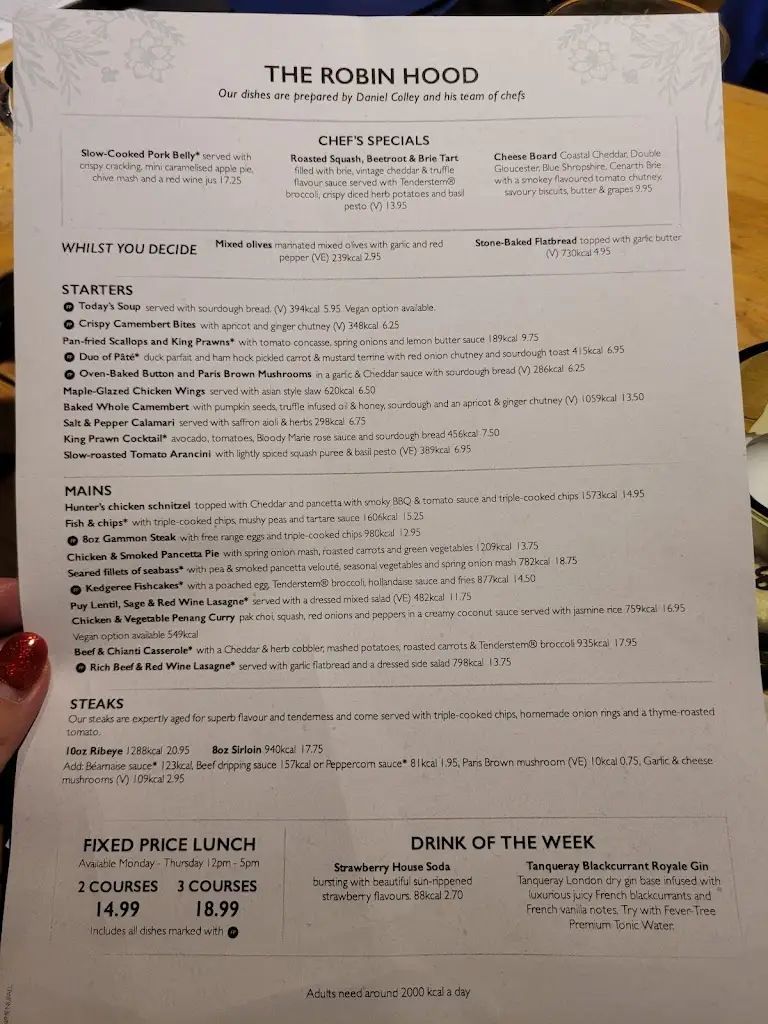 Menu_The Robin Hood_Droitwich_image_3