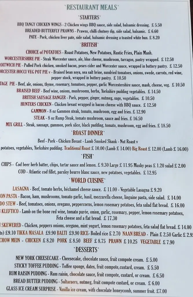 Menu_The Gardeners Arms_Droitwich_image_2