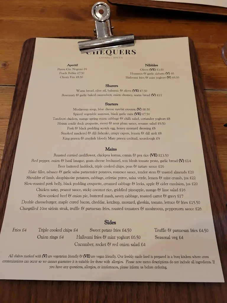 Menu_The Chequers_Droitwich_image_1