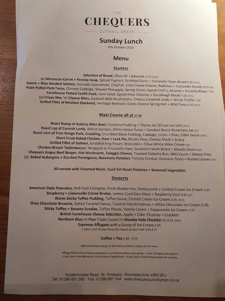 Menu_The Chequers_Droitwich_image_2