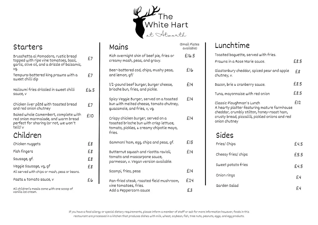 Menu_The White Hart_Atworth_image_1